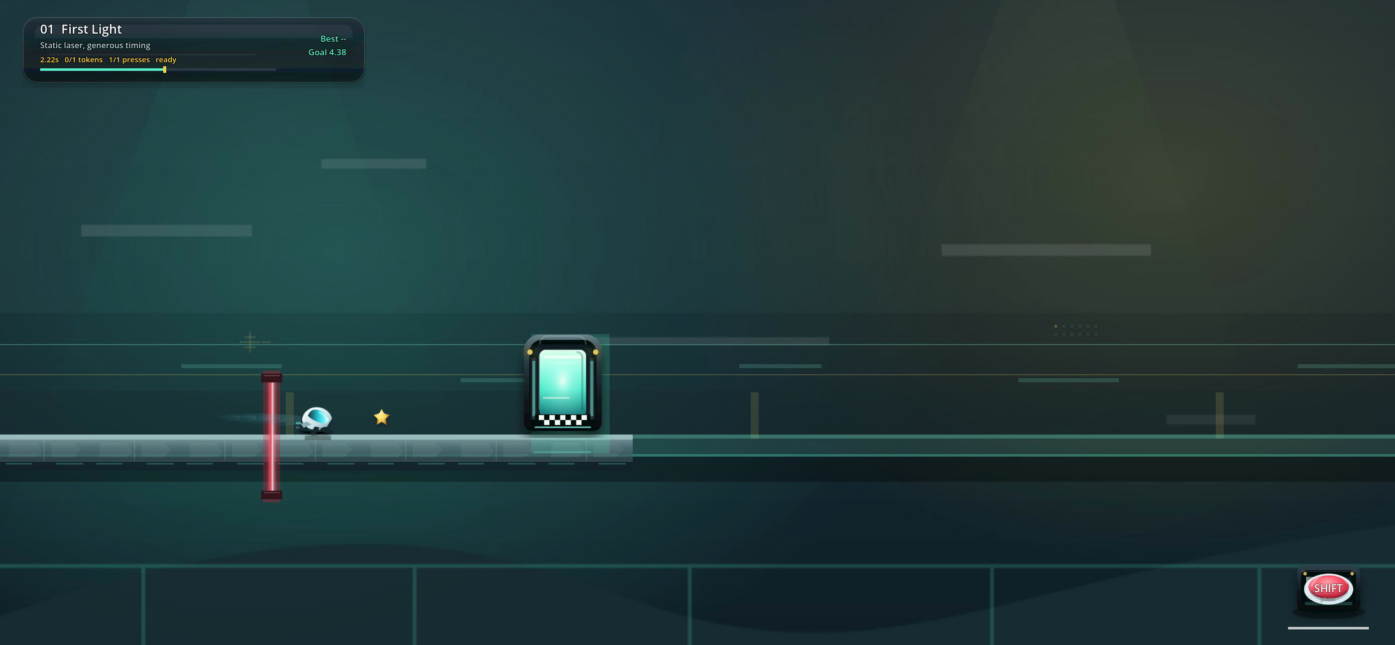 Button Run laser timing gameplay screenshot